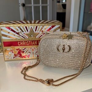 Dior Metallic Gold Clutch with Chain
